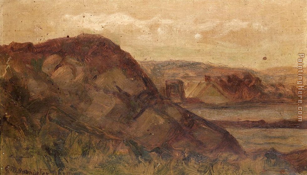 landscape with rocks painting - Edward Mitchell Bannister landscape with rocks art painting
